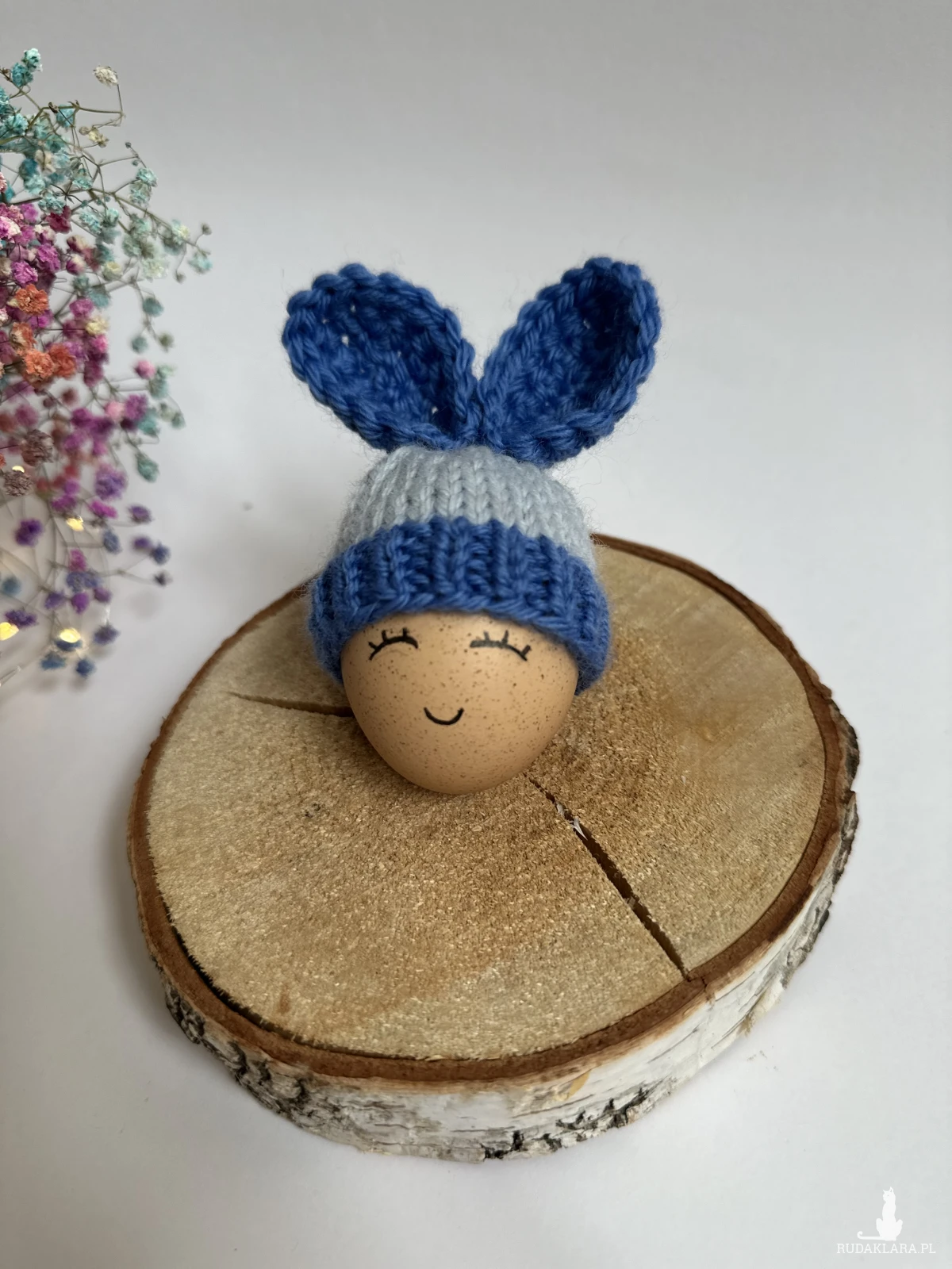 Czapeczka z uszami zająca na jajka wielkanocne - 1 szt.